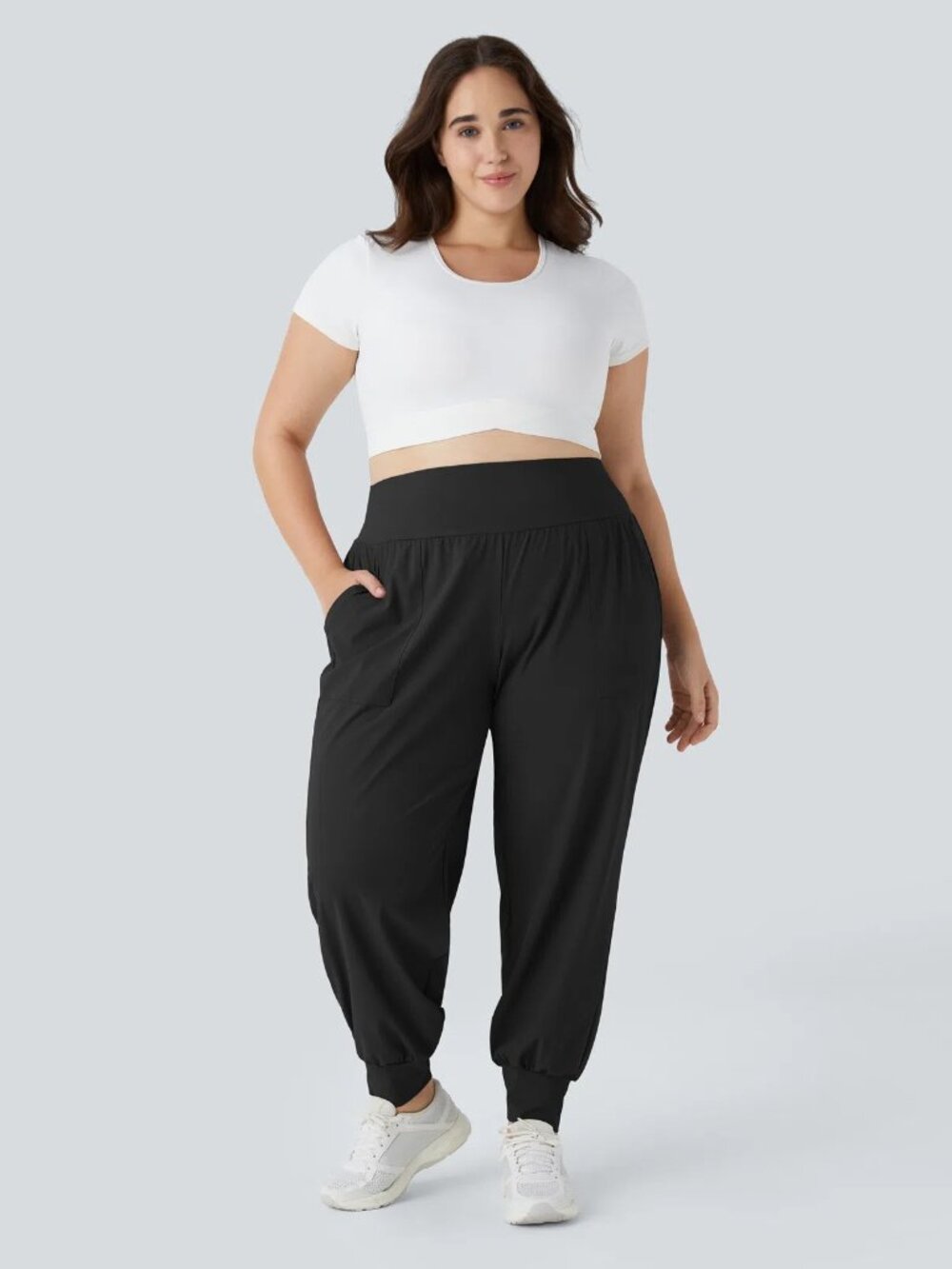 Halara 3X Black High Waisted Plain Pocket Yoga Plus Size Joggers 50% off Retail